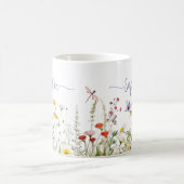 Mug Nom de script personnalisé fleur sauvage (Centre)