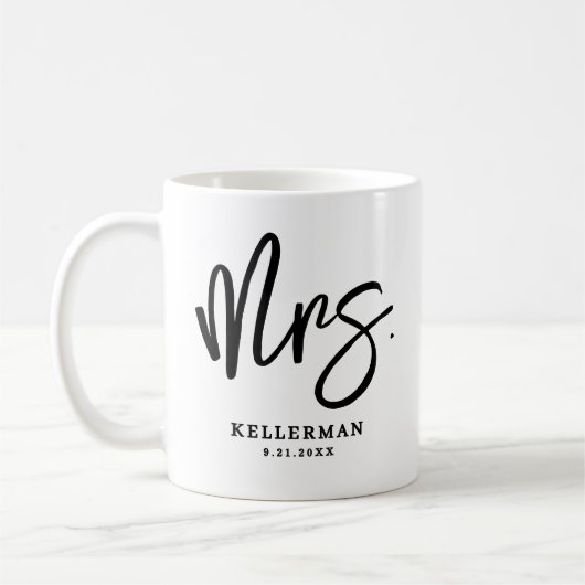 Mug Nom de script personnalisé Mme. (Gauche)