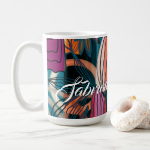 Mug Nom de signature de script personnalisé Tropical
