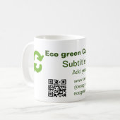 Mug nom de société éco verte q r code site web email d (Devant gauche)