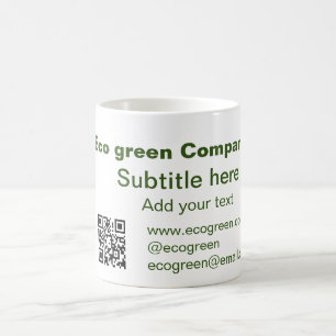 Mug nom de société éco verte q r code site web email d