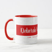 Mug nom de style de police manuscrit rouge (Gauche)