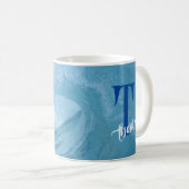 Mug NOM DE SURF DE VAGUE D'OCÉAN MONOGRAMÉ personnalis (Devant droit)
