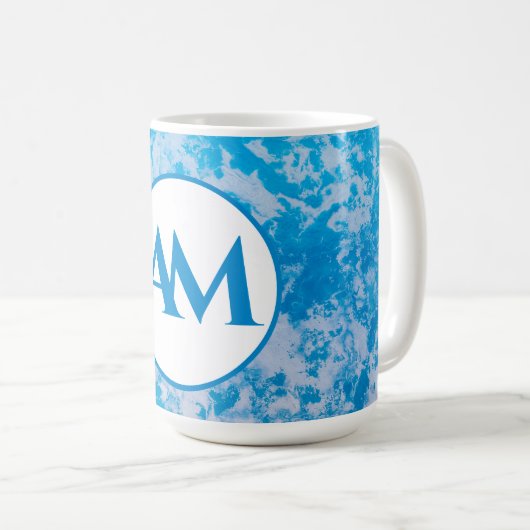 Mug Nom de surface de la planète de glace bleue et bla (Devant droit)