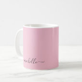 Mug Nom de texte de script personnalisé couleur rose b (Devant gauche)