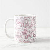 Mug Nom de toile florale équestre rose élégant (Gauche)