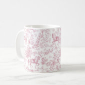 Mug Nom de toile florale équestrienne rose élégant (Devant gauche)