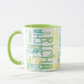 Mug Nom de typographie cool & moderne verte (Gauche)