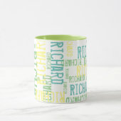 Mug Nom de typographie cool & moderne verte (Centre)