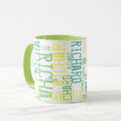 Mug Nom de typographie cool & moderne verte (Devant gauche)