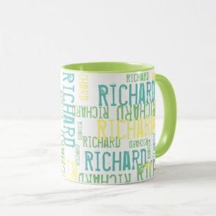 Mug Nom de typographie cool & moderne verte