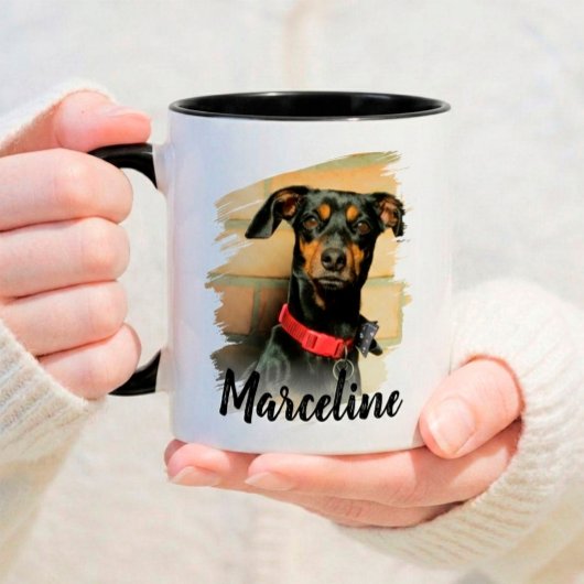 Mug Nom de typographie de script moderne et photo de a