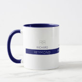 Mug nom de typographie masculin élégant sur bleu (Gauche)