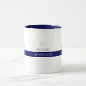 Mug nom de typographie masculin élégant sur bleu (Centre)