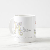 Mug Nom décoratif de la lettre M de MELiSSA avec la (Devant gauche)
