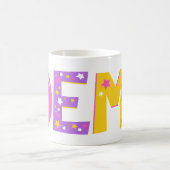 Mug Nom décoratif Demi fleurs et étoile rose jaune (Centre)