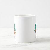 Mug Nom décoré d'un monogramme de hibou turquoise (Centre)