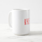Mug Nom d'écriture classique professionnel rouge blanc (Devant gauche)