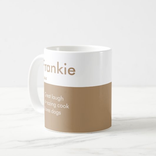 Mug Nom Définition Café Musique (Devant gauche)