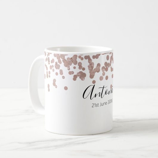 Mug Nom d'élégant écriture Anniversaire  (Devant gauche)