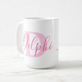 Mug Nom Delphi signification et monogramme de texte ro (Devant gauche)