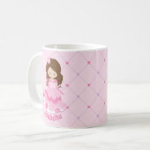 Mug Nom d'enfant personnalisé de fille princesse rose  (Devant gauche)