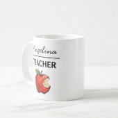 Mug Nom d'ENSEIGNANT personnalisé Cadeau Apple (Devant gauche)
