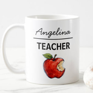Mug Nom d'ENSEIGNANT personnalisé Cadeau Apple