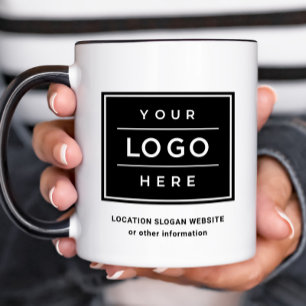 Mug Nom d'entreprise noire personnalisée et combinaiso