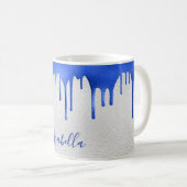Mug Nom des gouttes bleues d'argent (Devant droit)