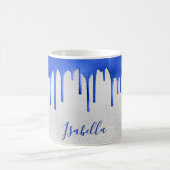 Mug Nom des gouttes bleues d'argent (Centre)