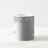 Mug Nom des gouttes de Parties scintillant d'argent Mo (Centre)