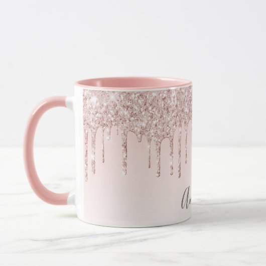 Mug Nom des gouttes d'or rose (Gauche)