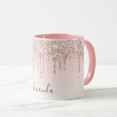 Mug Nom des gouttes d'or rose (Devant droit)