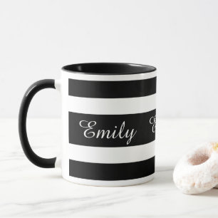 Mug Nom Des Grandes Blancs Et Noires Modernes