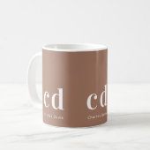 Mug Nom des initiales du monogramme marron de Moca (Devant gauche)