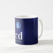 Mug Nom des initiales du monogramme nautique bleu mari (Devant droit)