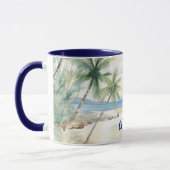 Mug Nom des palmiers de plage tropicale bleu été (Gauche)
