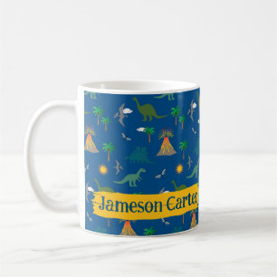 Mug Nom des Plantes Motifs de la faune du dinosaure bl