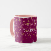 Mug Nom des points de glam Confetti en or rose (Devant gauche)