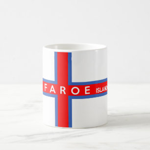 Mug nom des textes de drapeau de pays des Iles Féroé