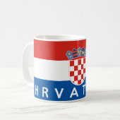 Mug nom des textes de hrvatska de pays de drapeau de (Devant gauche)