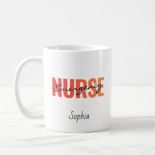 Mug Nom d'infirmière d'urgence personnalisé