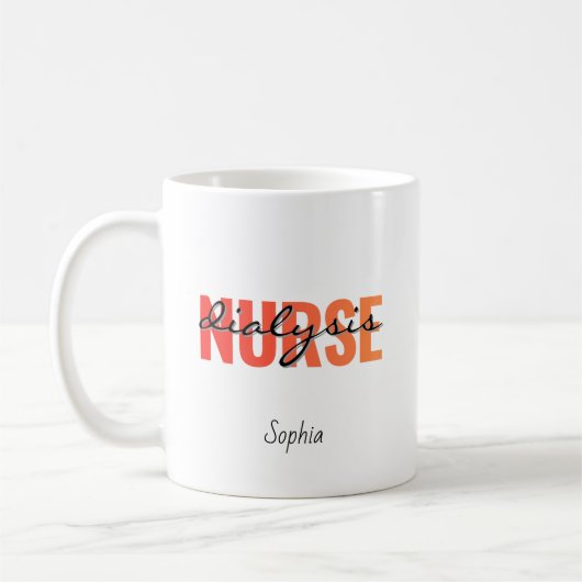 Mug Nom d'infirmière en dialyse personnalisé (Gauche)