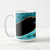 Mug Nom do-it-yourself, Noir, Or et Turquoise (Gauche)