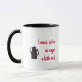 Mug Nom drôle et instructions pour le café (Gauche)
