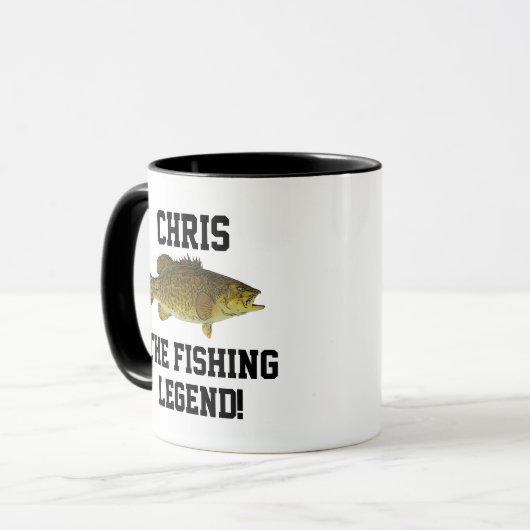 Mug Nom drôle Légende de pêche Petite-bouche Basse Spo (Devant gauche)