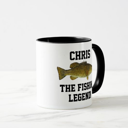 Mug Nom drôle Légende de pêche Petite-bouche Basse Spo (Devant droit)