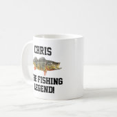 Mug Nom drôle Peacock Basse Légende Sports Pêche Cool (Devant gauche)