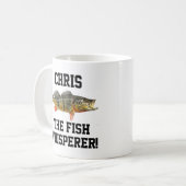 Mug Nom drôle Peacock Basse Poisson Whisperer Pêche (Devant gauche)
